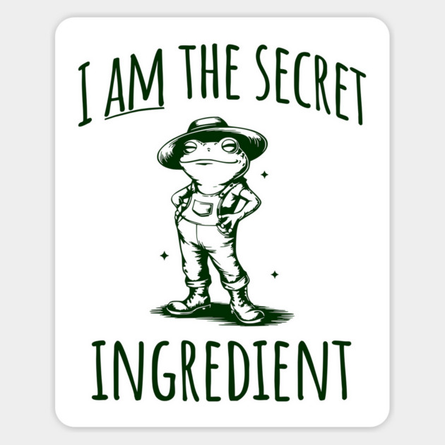 Funny Frog "I AM The Secret Ingredient" Sarcastic vintage design Magnet by Luxinda