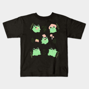 Frog Pet Kawaii Garden Frog Cottagecore Clothing Mori Girl Harajuku Kids T-Shirt