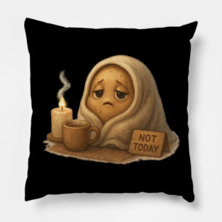 Wrapped in Nope – Emotional Cute Potato Day Pillow