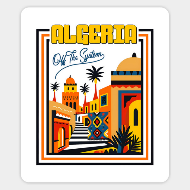 Retro Algeria Travel Poster Vintage Arabic North African Culture Magnet by Tshirtiz