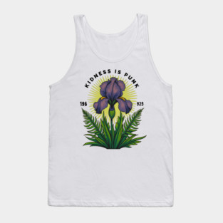 Kindness Is Punk - Vintage Iris Flower Design Tank Top