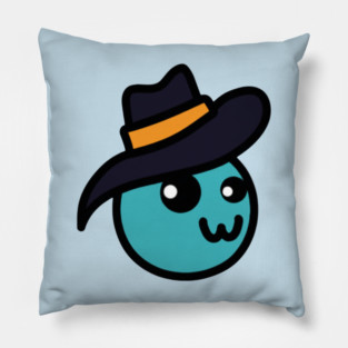 Blue Fedora Pillow