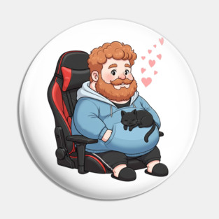Caseoh & Kittyuuh | Cute Gamer Twitch Streamer Fanart Merch Pin