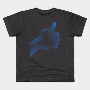 Glossy blue thumbs up icon Kids T-Shirt