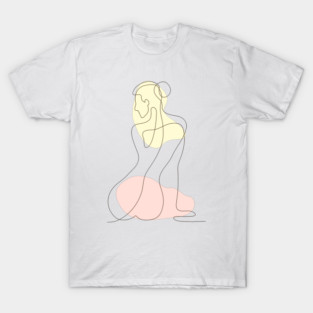 Brown Outlined Figure with Soft Colors T-Shirt