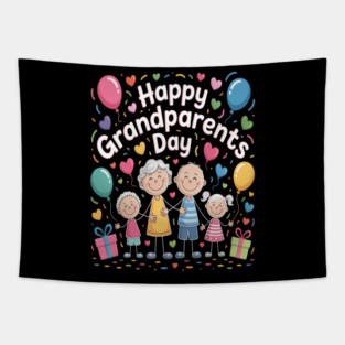 Happy Grandparents Day Tapestry