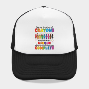 We Are Like a Box of Crayons Celebrating Unique Harmony Hat