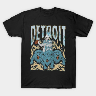 Detroit Football Skull Vintage T-Shirt