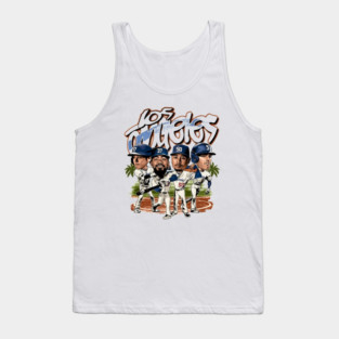 Los Angeles Dodgers Baseball Caricature Tank Top