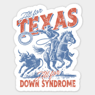 All For Texas Rangers Down Syndrome Shirt Red Texas Rangers Graphic Tee Shirts Rodeo Jake Burger Sticker