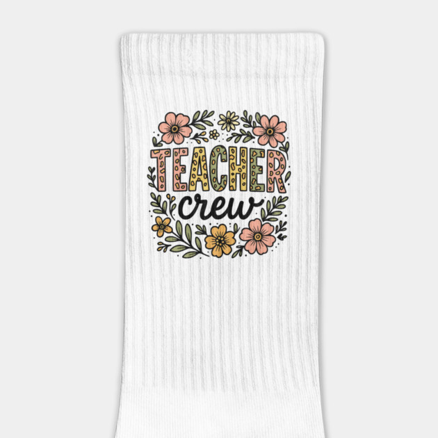 Teacher Crew Floral Leopard Print Design by Designed By Marty