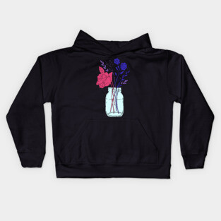 Bisexual Pride Flower Bouquet Kids Hoodie