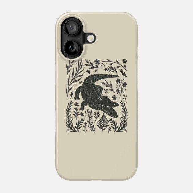 Linocut Alligator Phone Case by GoshWow®