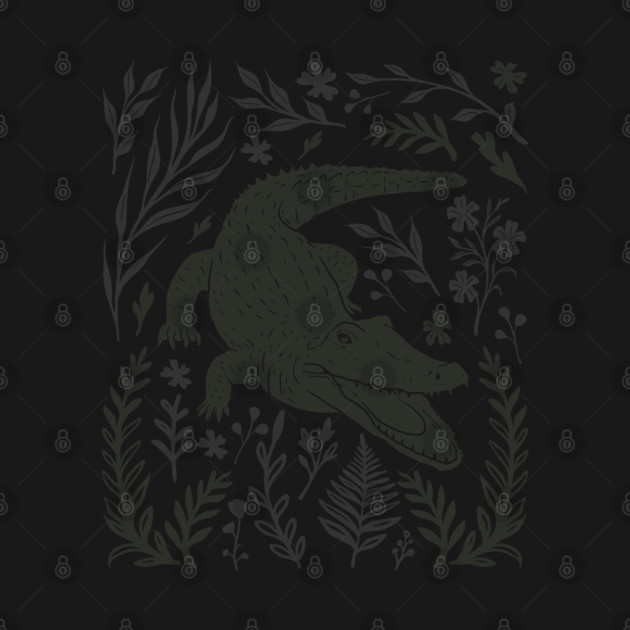 Linocut Alligator by GoshWow®