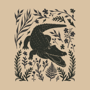 Linocut Alligator T-Shirt