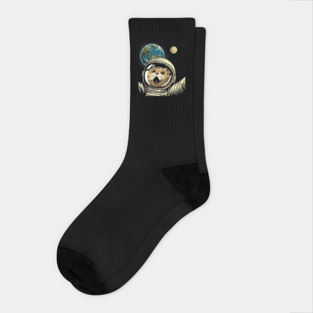 Cat Selfie Astronaut Socks by GoshWow®