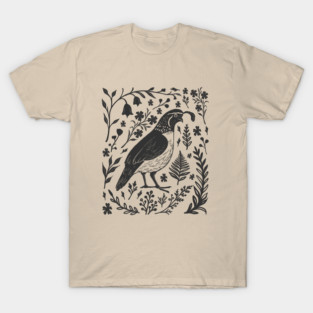 Linocut Quail T-Shirt