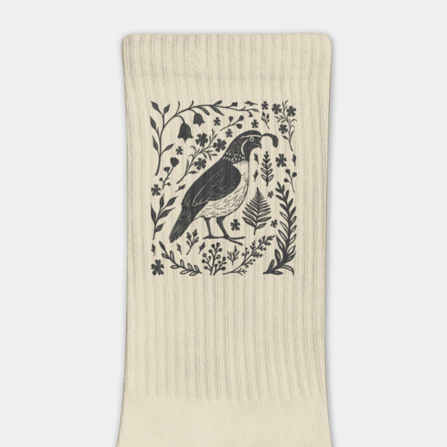 Linocut Quail by GoshWow®