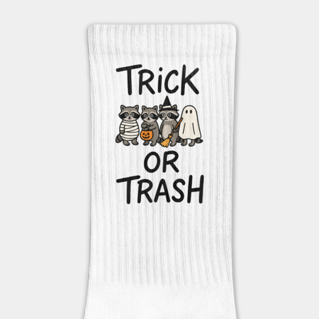 Trick or Trash Halloween Raccoon Design by Designed By Marty