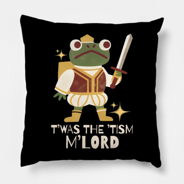 T'was The 'Tism My Lord Medieval Frog Pillow by The WYLD Tribe