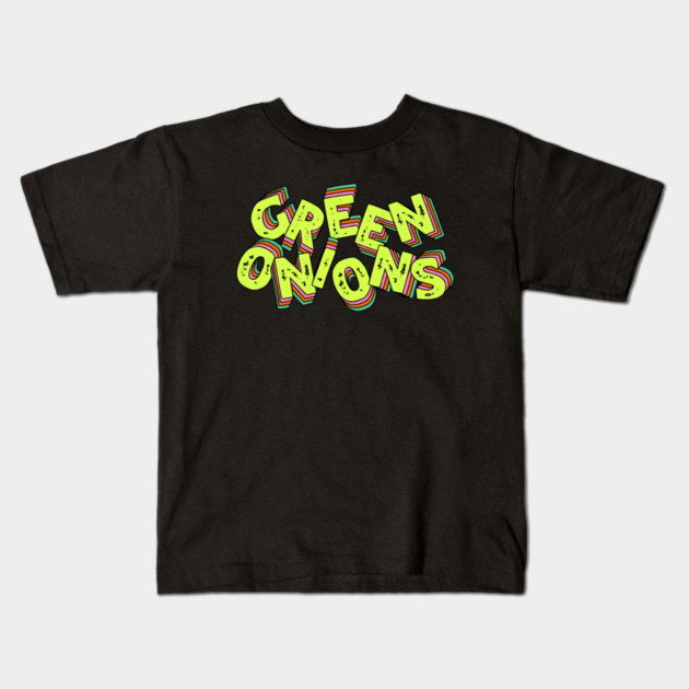 Green Onions Kids T-Shirt by Timeless Chaos