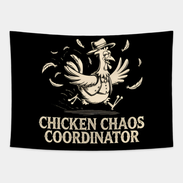 Chicken Chaos Coordinator Tapestry by MakerMind8.2