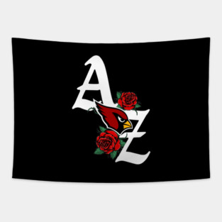 AZ Cardinals with Roses Tapestry