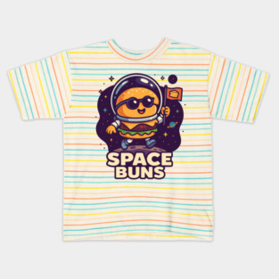Space Buns  Funny Astronaut Burger in Space Design Kids T-Shirt