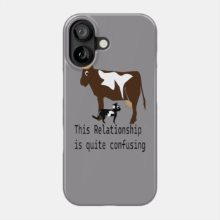 cat milks cow,this relationship is quite confusing, t shirt, coffee mug, hoodie, sticker, gift, cap Phone Case