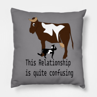 cat milks cow,this relationship is quite confusing, t shirt, coffee mug, hoodie, sticker, gift, cap Pillow