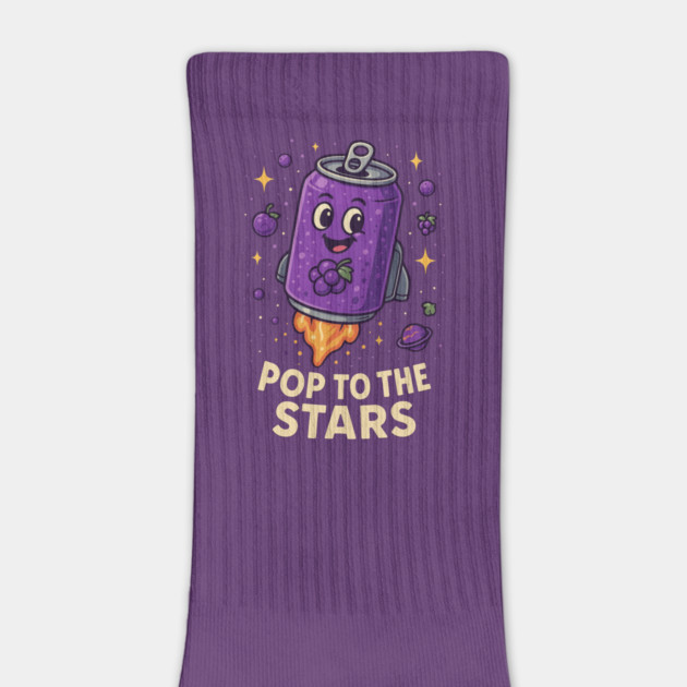 Pop to the Stars Cute Grape Soda Rocket Cartoon T Shirt by Anne Lee