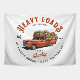 Pickup work truck. Heavy loads, big dreams Tapestry