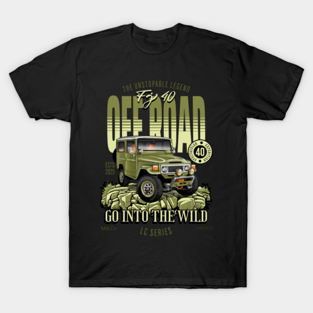 Classic Toyota FJ40 Illustration | Vintage Automotive Art T-Shirt by monsalveautos