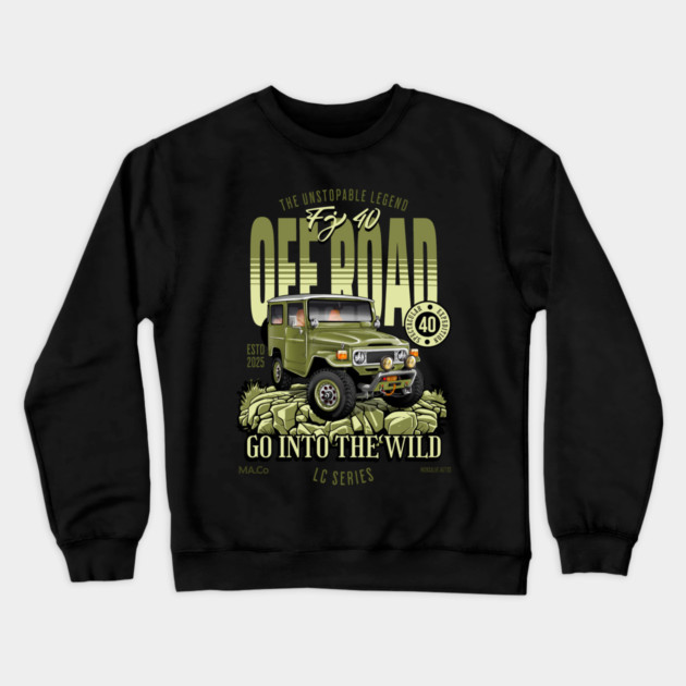 Classic Toyota FJ40 Illustration | Vintage Automotive Art Crewneck Sweatshirt by monsalveautos