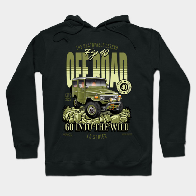 Classic Toyota FJ40 Illustration | Vintage Automotive Art Hoodie by monsalveautos
