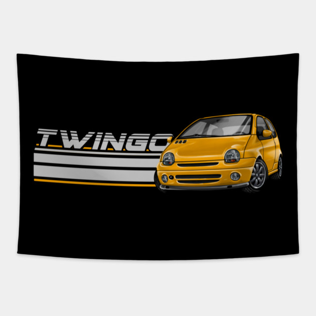 Renault Twingo yellow – Art on Wheels Tapestry by monsalveautos
