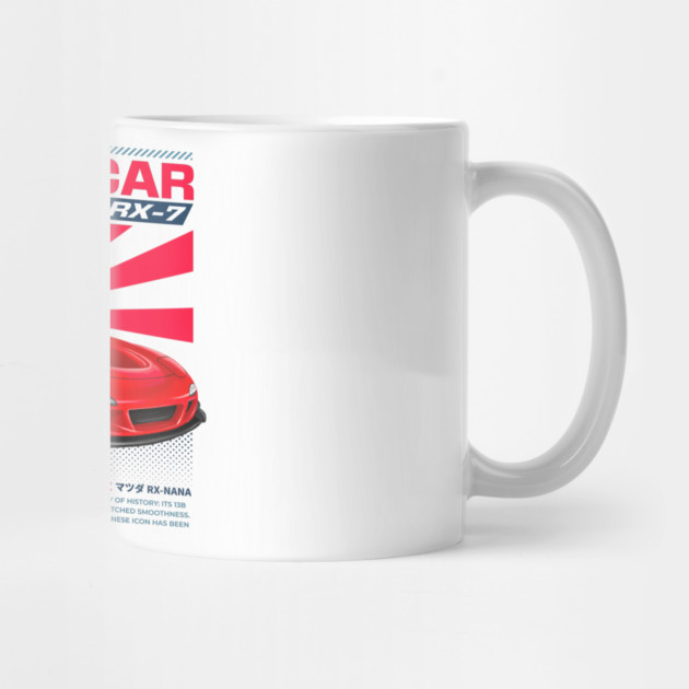 Mazda RX-7 JDM Art Print | Hand-Drawn for Car Enthusiasts | red by monsalveautos