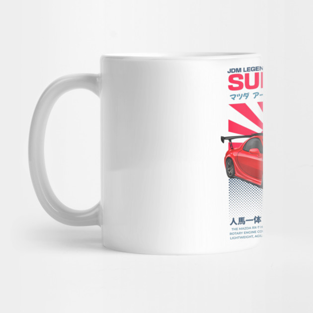 Mazda RX-7 JDM Art Print | Hand-Drawn for Car Enthusiasts | red by monsalveautos