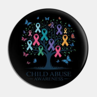 Child Abuse Awareness Ribbon Tree Pin