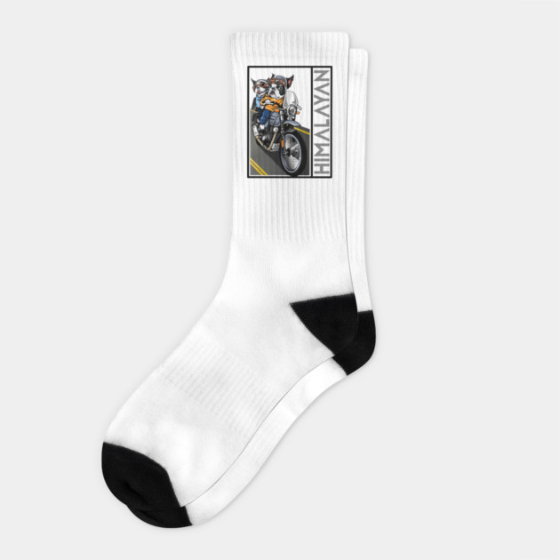 biker dog royal enfield himalayan Socks by monsalveautos