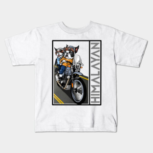 biker dog royal enfield himalayan Kids T-Shirt