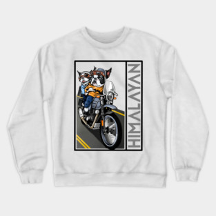 biker dog royal enfield himalayan Crewneck Sweatshirt