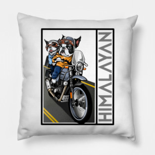 biker dog royal enfield himalayan Pillow