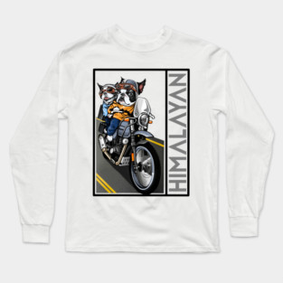 biker dog royal enfield himalayan Long Sleeve T-Shirt