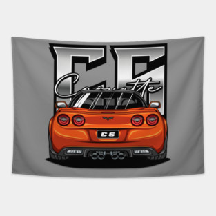 Chevy Corvette C6 (Inferno Orange) Tapestry