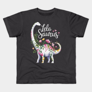 Lela Saurus Grandma Mother's Day Thanksgiving Christmas Kids T-Shirt