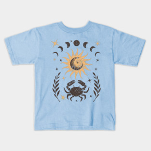 Vintage Celestial Cancer Zodiac for Astrology Lovers Kids T-Shirt