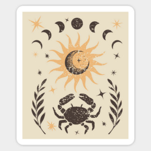 Vintage Celestial Cancer Zodiac for Astrology Lovers Sticker