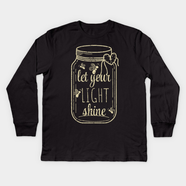 Inspirational Firefly Mason Jar Vintage Quote Design Kids Long Sleeve T-Shirt by TuncGK