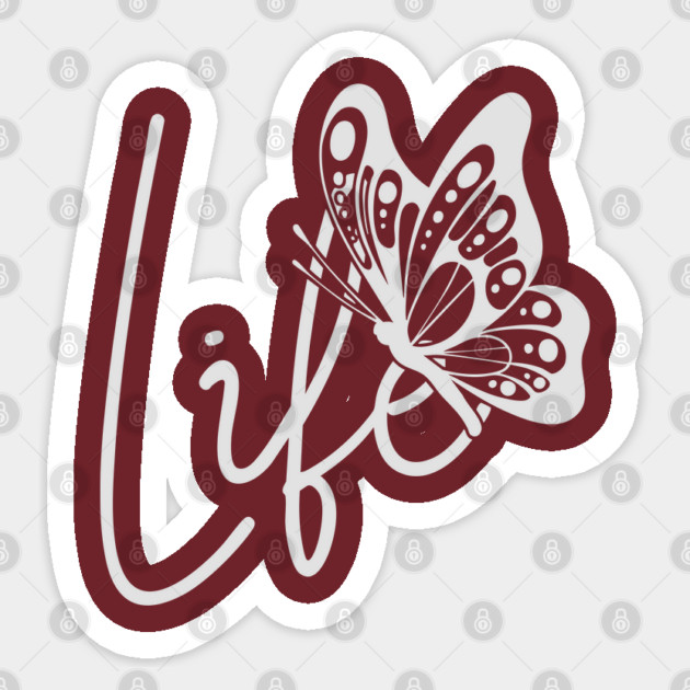 Inspirational Life Butterfly Minimalist Line Art Design Sticker by TuncGK